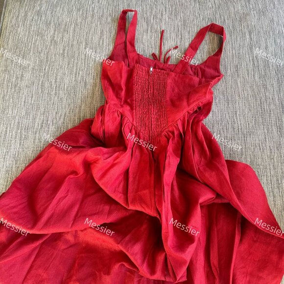 Reformation Balia Linen Dress in Sundried Tomato - Picture 6 of 11